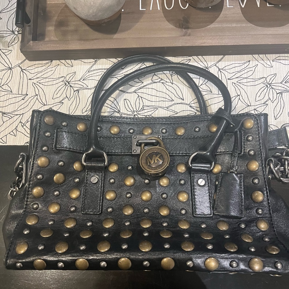 Black MK studded bag